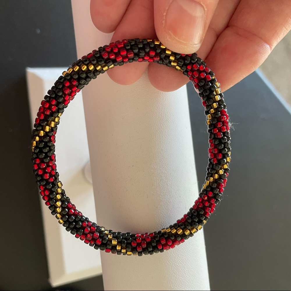Hand beaded glass bead bracelets